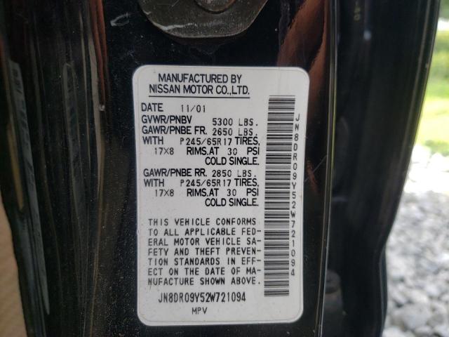 Photo 10 from auction – 2002 NISSAN PATHFINDER with VIN JN8DR09Y52W721094