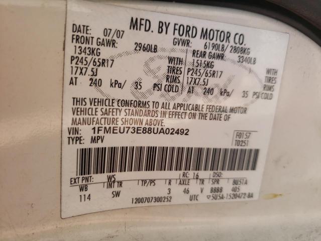 Photo 10 from auction – 2008 FORD EXPLORER X with VIN 1FMEU73E88UA02492