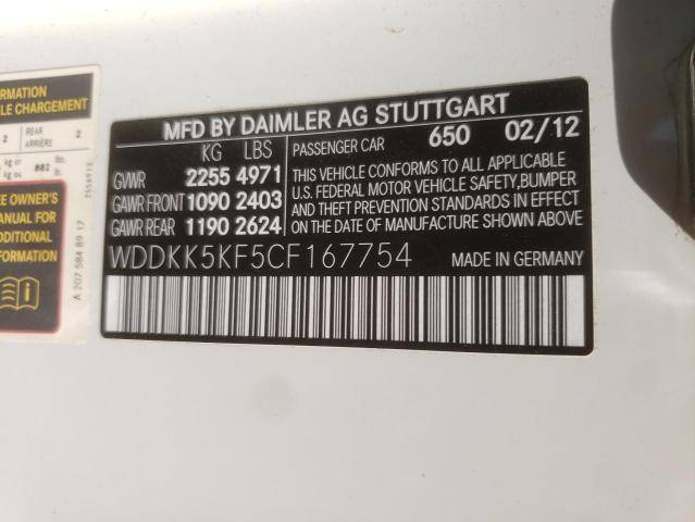 Photo 10 from auction – 2012 MERCEDES-BENZ E 350 with VIN WDDKK5KF5CF167754