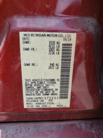 Photo 10 from auction – 2015 NISSAN ALTIMA with VIN 1N4AL3AP9FC171111
