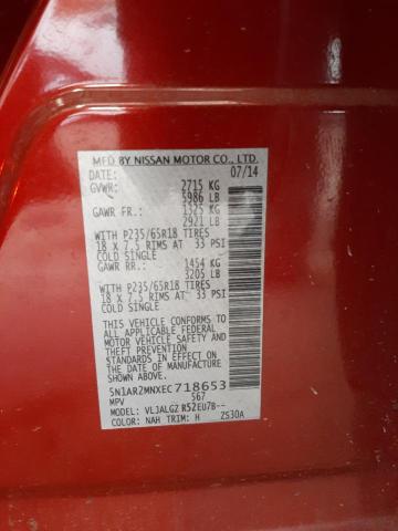 Photo 10 from auction – 2014 NISSAN PATHFINDER with VIN 5N1AR2MNXEC718653