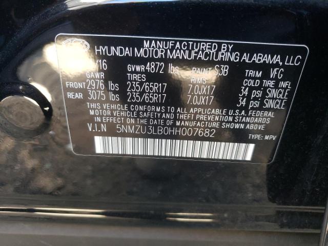 Photo 10 from auction – 2017 HYUNDAI SANTA FE S with VIN 5NMZU3LB0HH007682
