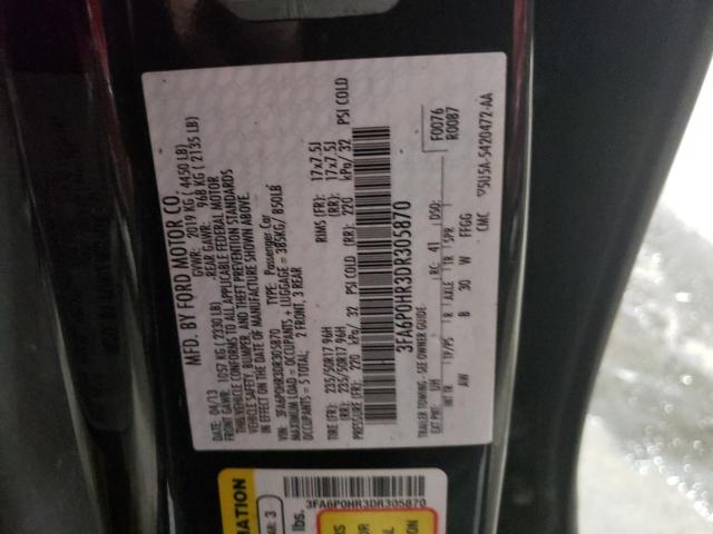 Photo 10 from auction – 2013 FORD FUSION SE with VIN 3FA6P0HR3DR305870