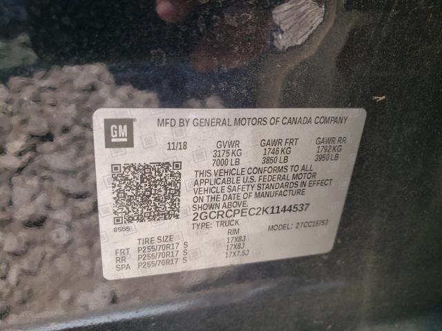 Photo 10 from auction – 2019 CHEVROLET SILVERADO with VIN 2GCRCPEC2K1144537