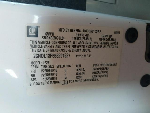 Photo 10 from auction – 2005 CHEVROLET EQUINOX LS with VIN 2CNDL13F556201627