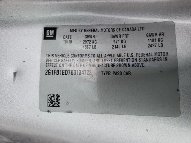 Photo 10 from auction – 2011 CHEVROLET CAMARO LT with VIN 2G1FB1ED7B9134723
