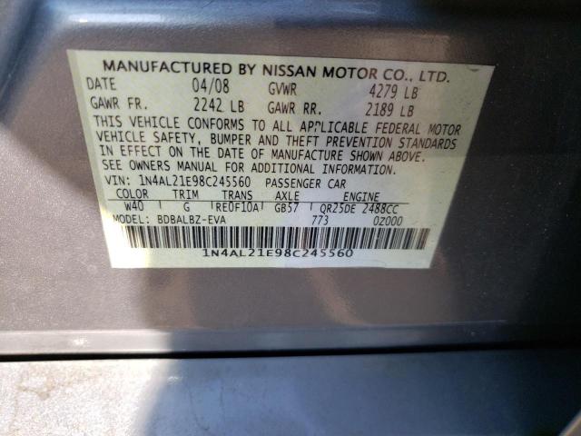 Photo 10 from auction – 2008 NISSAN ALTIMA 2.5 with VIN 1N4AL21E98C245560