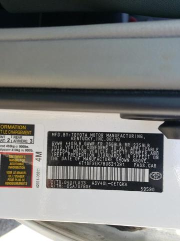Photo 10 from auction – 2011 TOYOTA CAMRY BASE with VIN 4T1BF3EK7BU621391