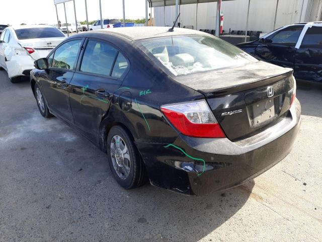 Photo 3 from auction – 2012 HONDA CIVIC HYBR with VIN JHMFB4F26CS010348
