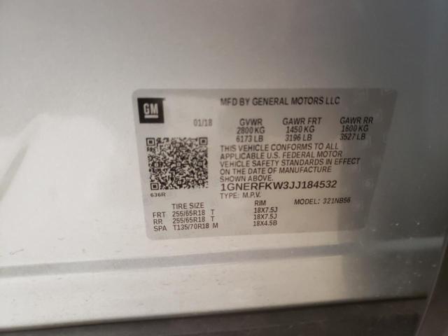 Photo 10 from auction – 2018 CHEVROLET TRAVERSE L with VIN 1GNERFKW3JJ184532