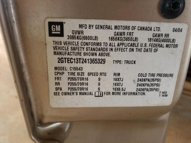 Photo 10 from auction – 2004 GMC NEW SIERRA with VIN 2GTEC13T241365329