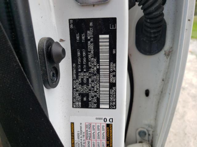 Photo 10 from auction – 2019 TOYOTA 4RUNNER SR with VIN JTEZU5JR9K5194907