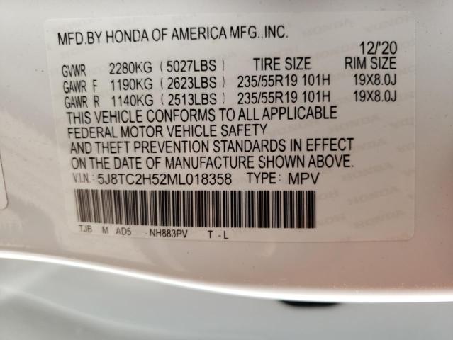 Photo 10 from auction – 2021 ACURA RDX TECHNO with VIN 5J8TC2H52ML018358
