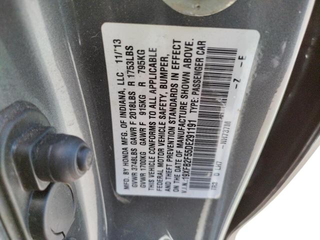 Photo 10 from auction – 2013 HONDA CIVIC LX with VIN 19XFB2F55DE291191