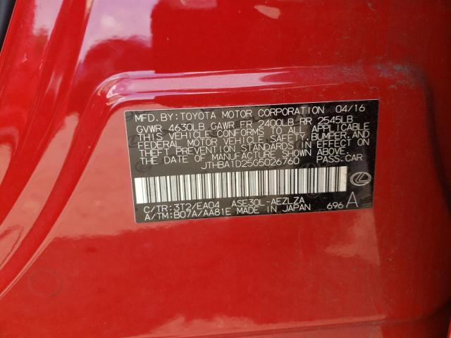 Photo 10 from auction – 2016 LEXUS IS 200T with VIN JTHBA1D25G5026760