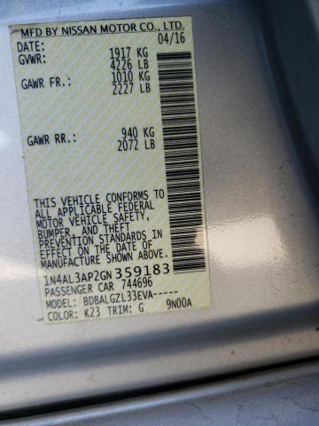 Photo 10 from auction – 2016 NISSAN ALTIMA 2.5 with VIN 1N4AL3AP2GN359183