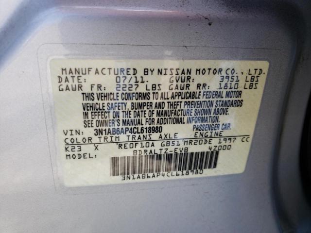 Photo 10 from auction – 2012 NISSAN SENTRA 2.0 with VIN 3N1AB6AP4CL618980