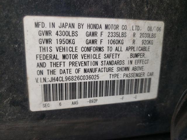 Photo 10 from auction – 2006 ACURA TSX with VIN JH4CL96826C036025