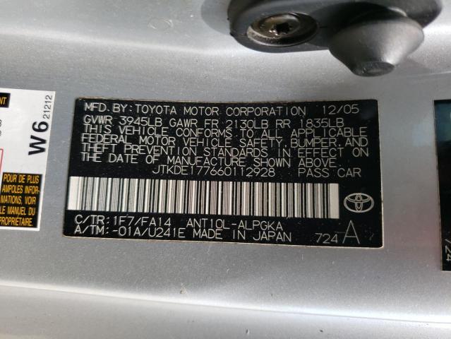 Photo 10 from auction – 2006 TOYOTA SCION TC with VIN JTKDE177660112928