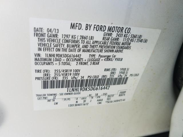Photo 10 from auction – 2013 LINCOLN MKS with VIN 1LNHL9DK5DG616442