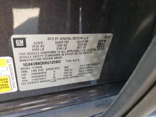 Photo 10 from auction – 2017 BUICK ENCLAVE with VIN 5GAKVBKD6HJ120463