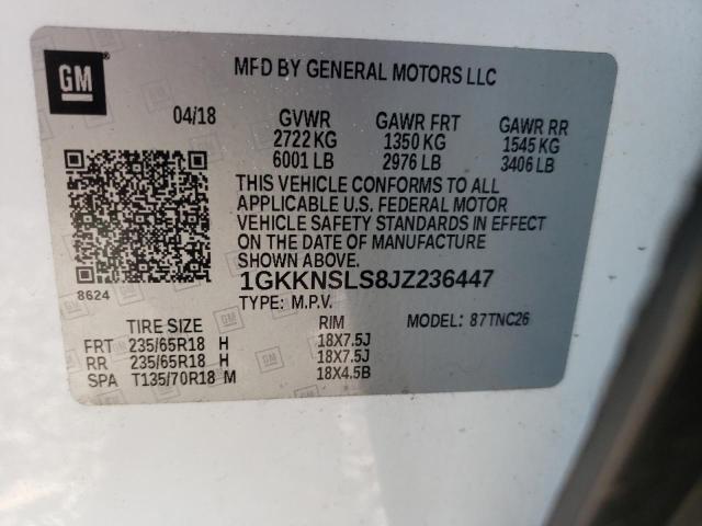 Photo 10 from auction – 2018 GMC ACADIA SLE with VIN 1GKKNSLS8JZ236447