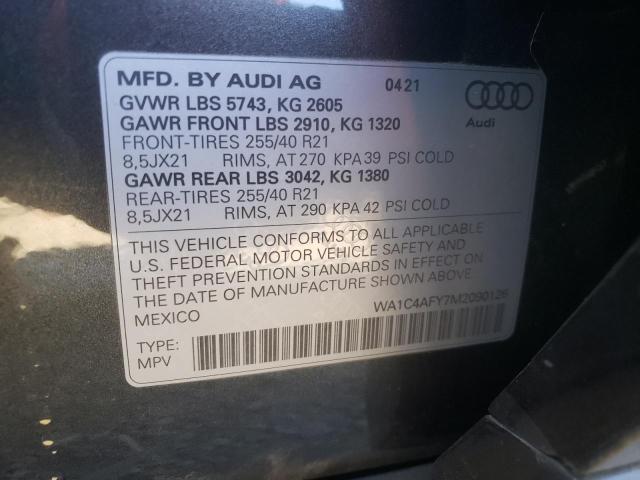 Photo 10 from auction – 2021 AUDI SQ5 PRESTI with VIN WA1C4AFY7M2090126