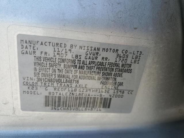 Photo 10 from auction – 2020 NISSAN VERSA S with VIN 3N1CN8DV0LL848716