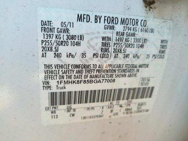 Photo 10 from auction – 2011 FORD EXPLORER L with VIN 1FMHK8F85BGA77008