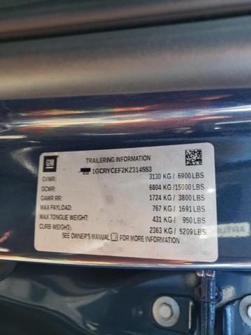 Photo 10 from auction – 2019 CHEVROLET SILVERADO with VIN 1GCRYCEF2KZ314553