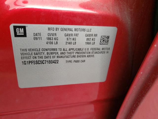 Photo 10 from auction – 2012 CHEVROLET CRUZE LT with VIN 1G1PF5SC5C7180422