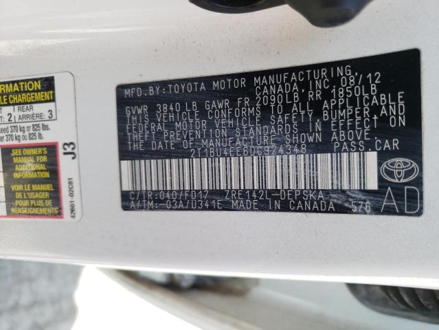 Photo 10 from auction – 2013 TOYOTA COROLLA with VIN 2T1BU4EE6DC924348