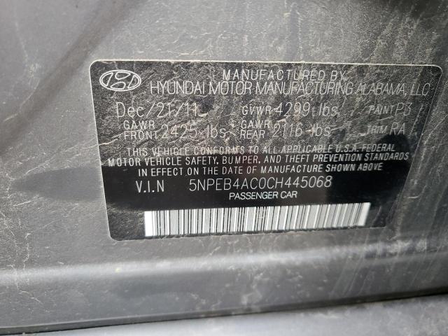 Photo 10 from auction – 2012 HYUNDAI SONATA GLS with VIN 5NPEB4AC0CH445068