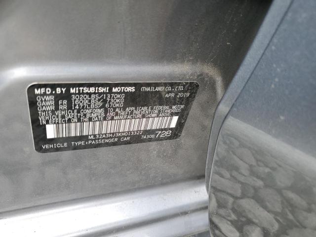Photo 10 from auction – 2019 MITSUBISHI MIRAGE ES with VIN ML32A3HJ3KH013322