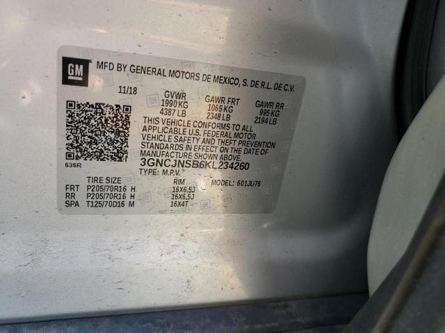 Photo 10 from auction – 2019 CHEVROLET TRAX LS with VIN 3GNCJNSB6KL234260