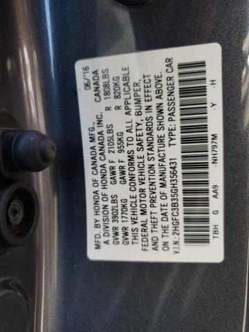 Photo 10 from auction – 2016 HONDA CIVIC EX with VIN 2HGFC3B35GH356431