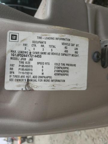 Photo 10 from auction – 2000 CHEVROLET CAVALIER L with VIN 1G1JF5244Y7214453