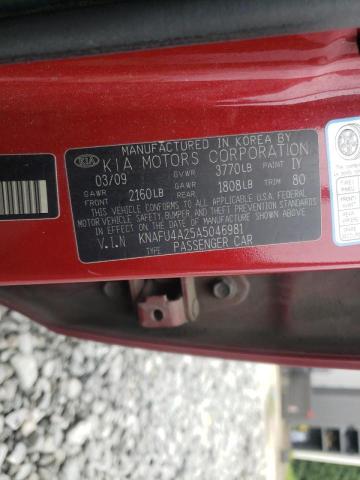 Photo 10 from auction – 2010 KIA FORTE EX with VIN KNAFU4A25A5046981