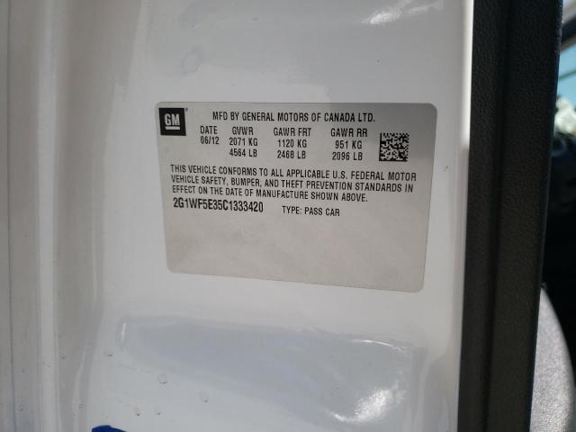 Photo 10 from auction – 2012 CHEVROLET IMPALA LS with VIN 2G1WF5E35C1333420