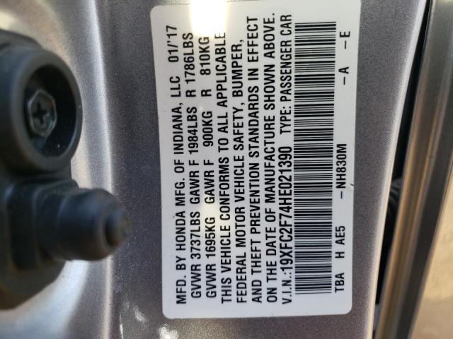 Photo 10 from auction – 2017 HONDA CIVIC EX with VIN 19XFC2F74HE021390