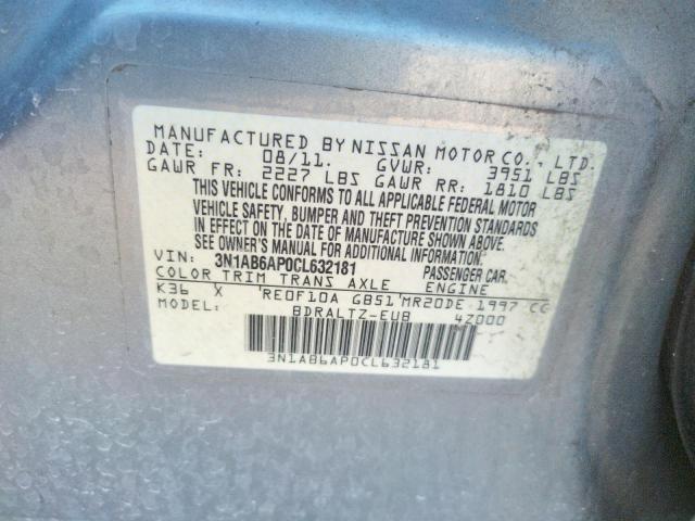 Photo 10 from auction – 2012 NISSAN SENTRA 2.0 with VIN 3N1AB6AP0CL632181