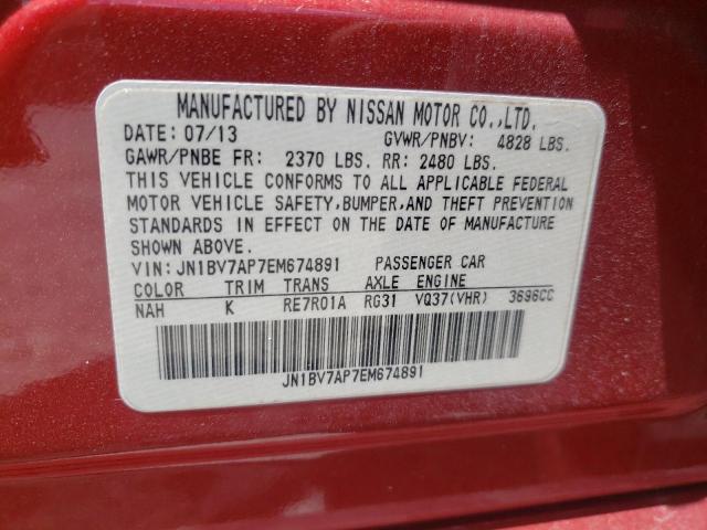Photo 10 from auction – 2014 INFINITI Q50 BASE with VIN JN1BV7AP7EM674891