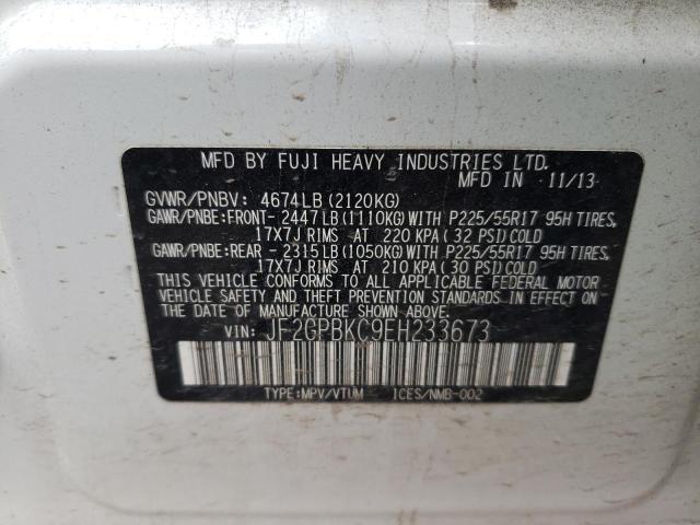 Photo 10 from auction – 2014 SUBARU XV CROSSTR with VIN JF2GPBKC9EH233673