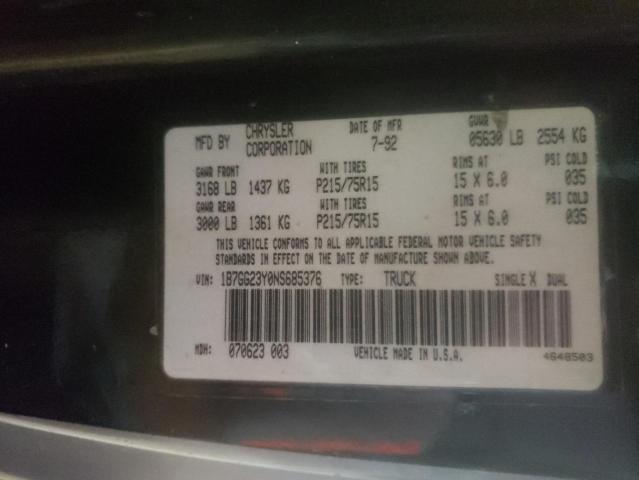 Photo 10 from auction – 1992 DODGE DAKOTA with VIN 1B7GG23Y0NS685376