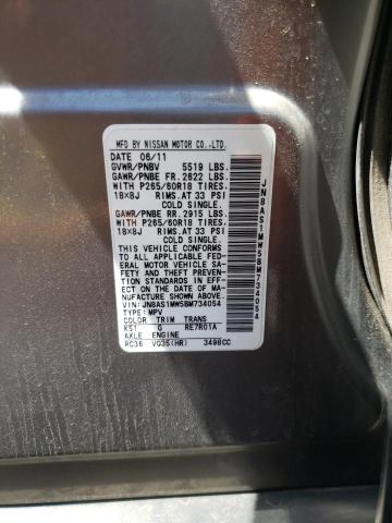 Photo 10 from auction – 2011 INFINITI FX35 with VIN JN8AS1MW5BM734054