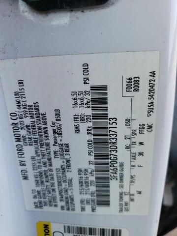 Photo 10 from auction – 2013 FORD FUSION S with VIN 3FA6P0G73DR337153