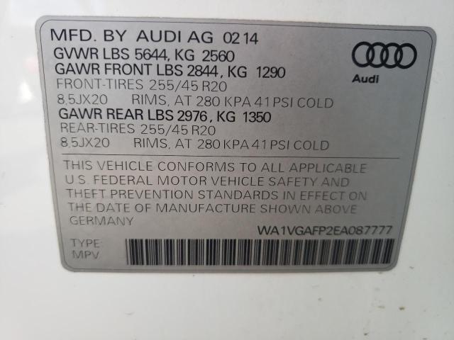 Photo 10 from auction – 2014 AUDI SQ5 PRESTI with VIN WA1VGAFP2EA087777