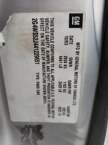 Photo 10 from auction – 2004 BUICK CENTURY CU with VIN 2G4WS52J441229651
