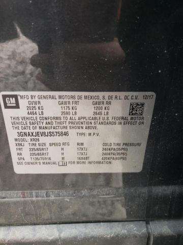 Photo 10 from auction – 2018 CHEVROLET EQUINOX LT with VIN 3GNAXJEV8JS575846