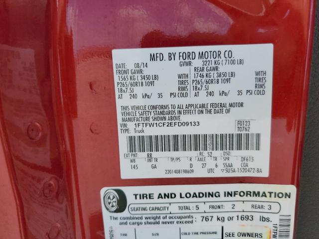 Photo 10 from auction – 2014 FORD F150 SUPER with VIN 1FTFW1CF2EFD09133